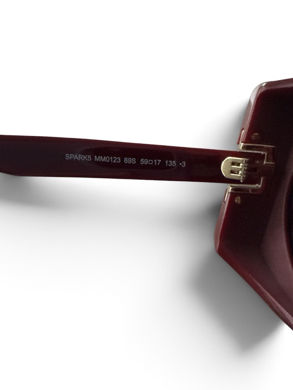 MaxMara Burgundy Shield Sunglasses with Gold Accent - Picture 9 of 10